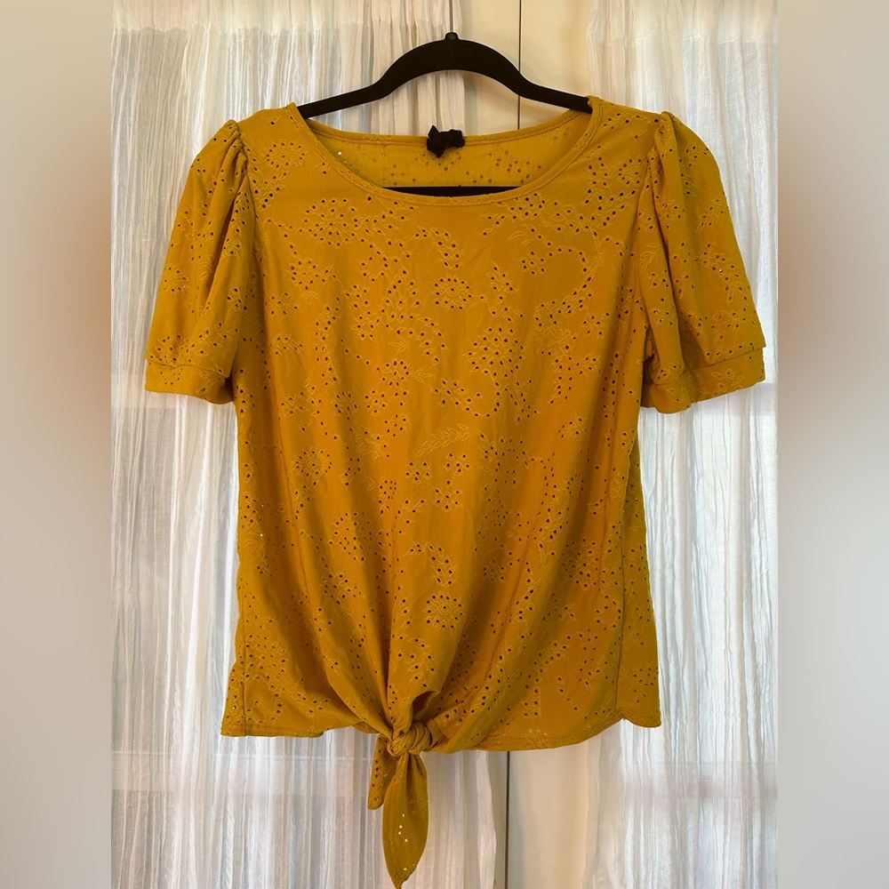 W5 Concepts Yellow Eyelet Blouse